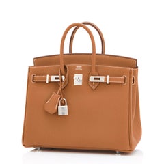 Hermes Birkin 25cm Gold Verso Gris Tourterelle Bi-Color VIP Bag Y Stamp, 2020