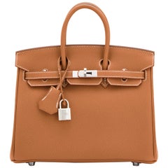 Hermes Birkin 25cm Gold Verso Gris Tourterelle Bi-Color VIP Tasche Y Stempel:: 2020