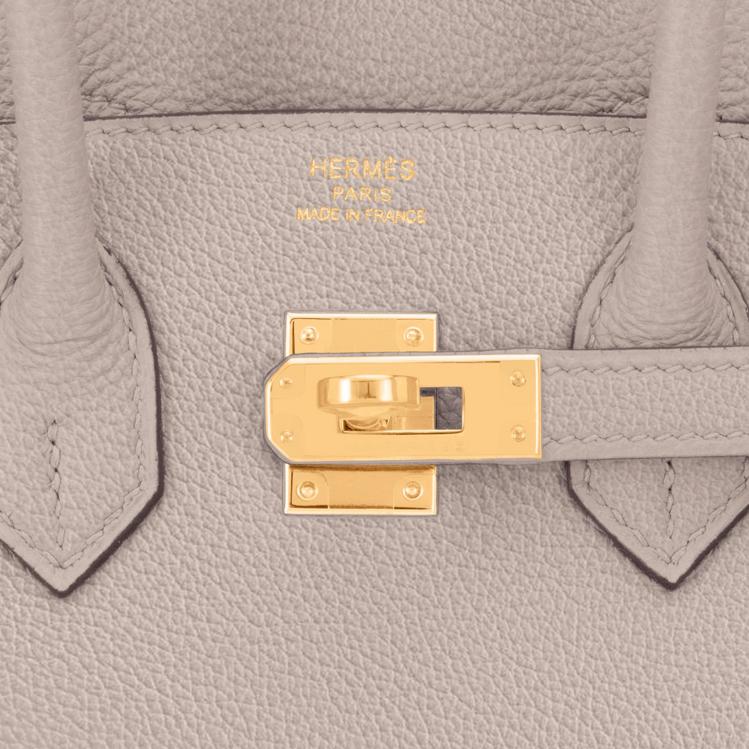 Hermes Birkin 25cm Gris Asphalte Grey Beige Bag Gold Hardware Y Stamp, 2020 6