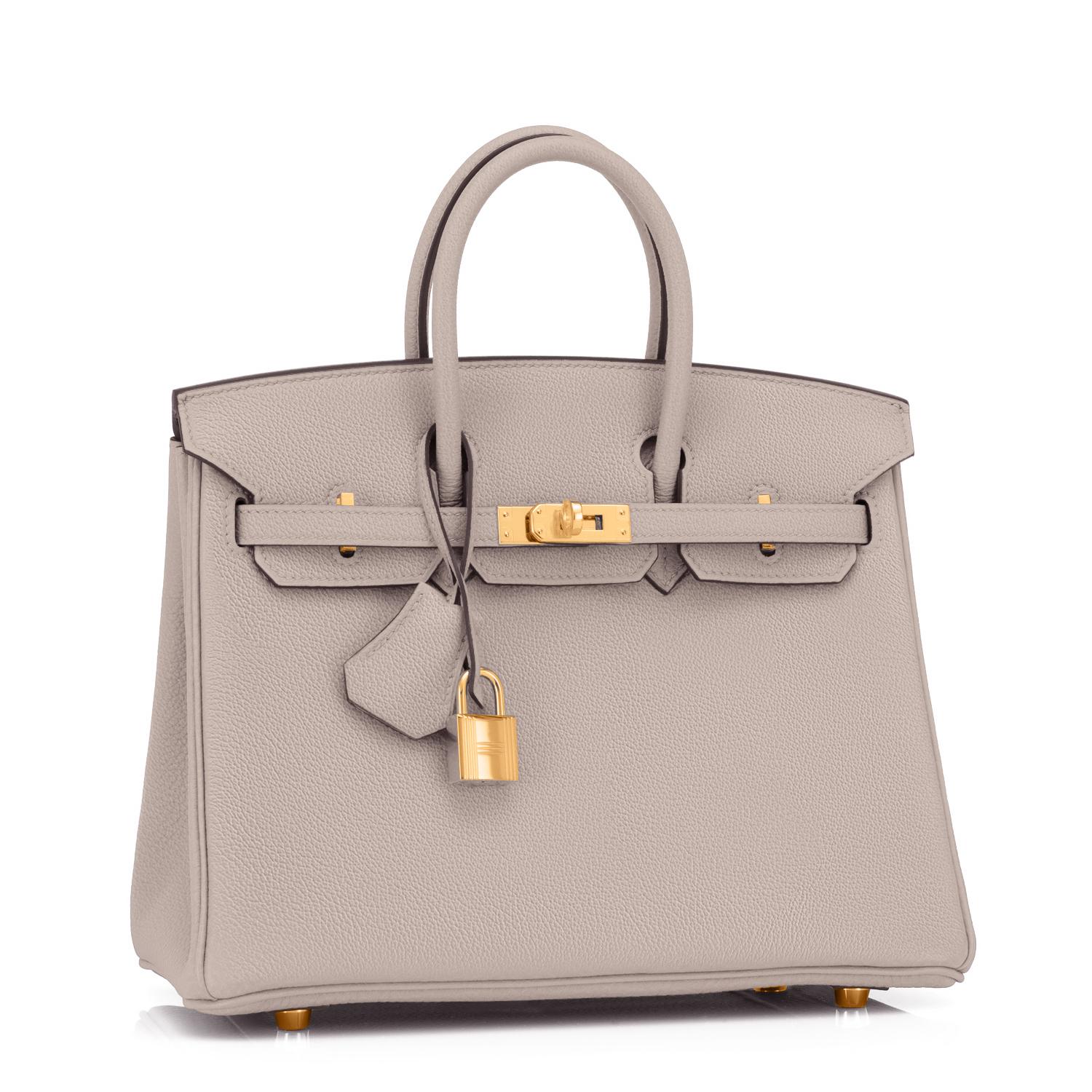Hermes Birkin 25cm Gris Asphalte Grey Beige Bag Gold Hardware Y Stamp, 2020
Devastatingly gorgeous!  Gris Asphalte is the best neutral to come from Hermes in many years.
Just purchased from Hermes store! Bag bears new interior 2020 Y stamp.
Brand