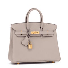 Hermes Birkin 25cm Gris Asphalte Grau Beige Tasche Gold Hardware Y Stempel:: 2020