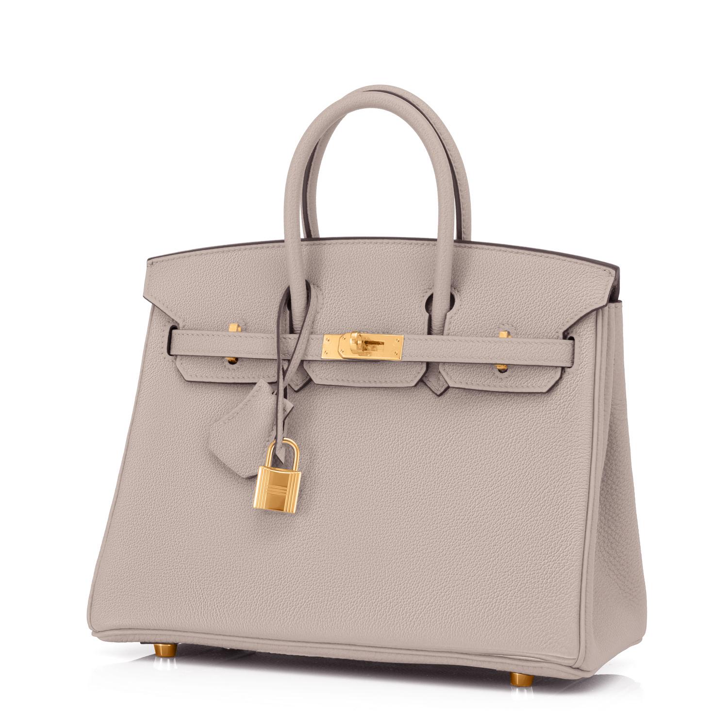 Hermes Birkin 25cm Gris Asphalte Grau Beige Tasche Gold Hardware Y Stempel:: 2020 Damen
