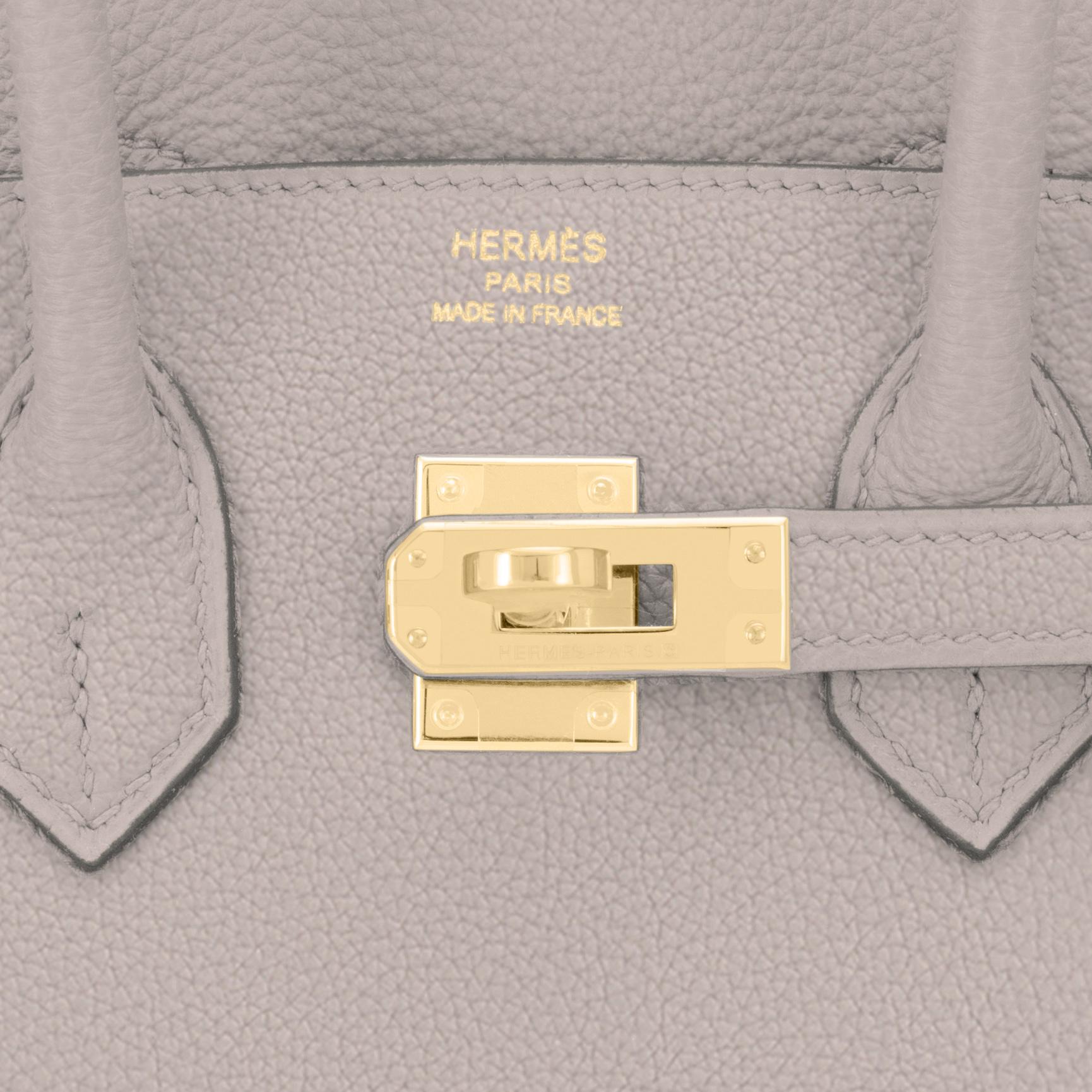 Hermes Birkin 25cm Gris Asphalte Grey Beige Bag Gold Hardware Y Stamp, 2020 1