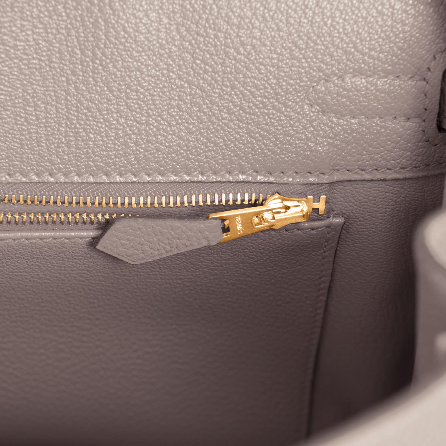 Hermes Birkin 25cm Gris Asphalte Grey Beige Bag Gold Hardware Y Stamp, 2020 5