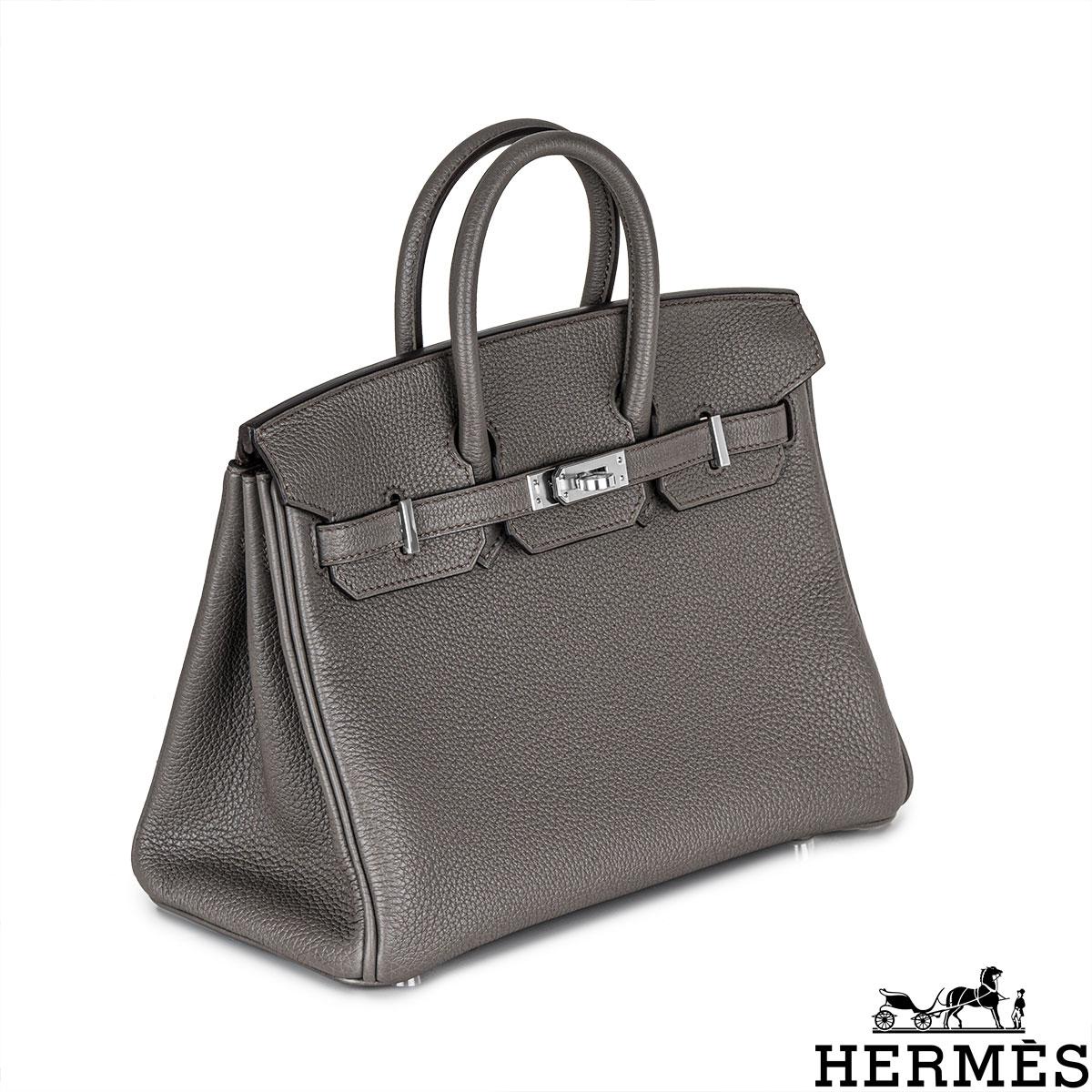 Hermés Birkin 25cm Gris Etain Veau Togo PHW In New Condition In Mayfair, London, London