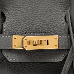 Hermès Birkin 25cm Gris Meyer Togo Leather w GH