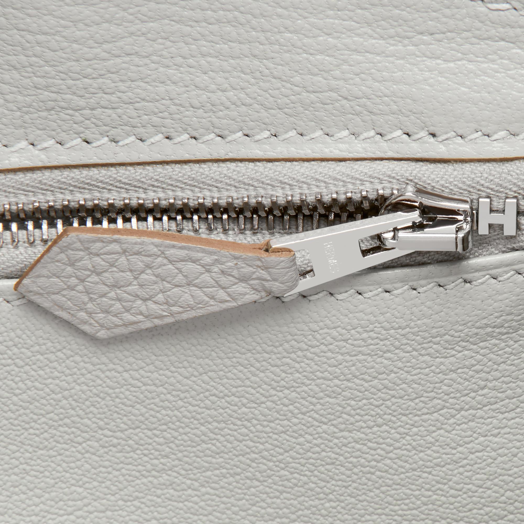 Hermes Birkin 25cm Gris Perle Togo Bag Palladium Hardware Pearl Gray Baby Birkin 1