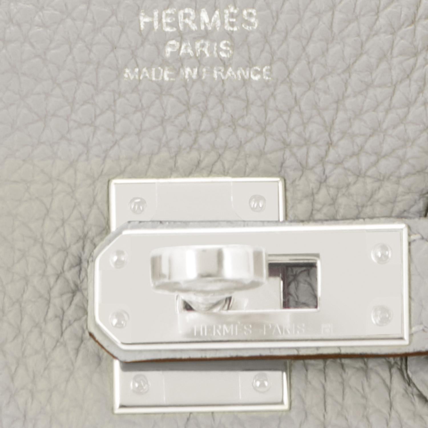 Hermes Birkin 25cm Gris Perle Togo Bag Palladium Hardware Pearl Gray Baby Birkin 2