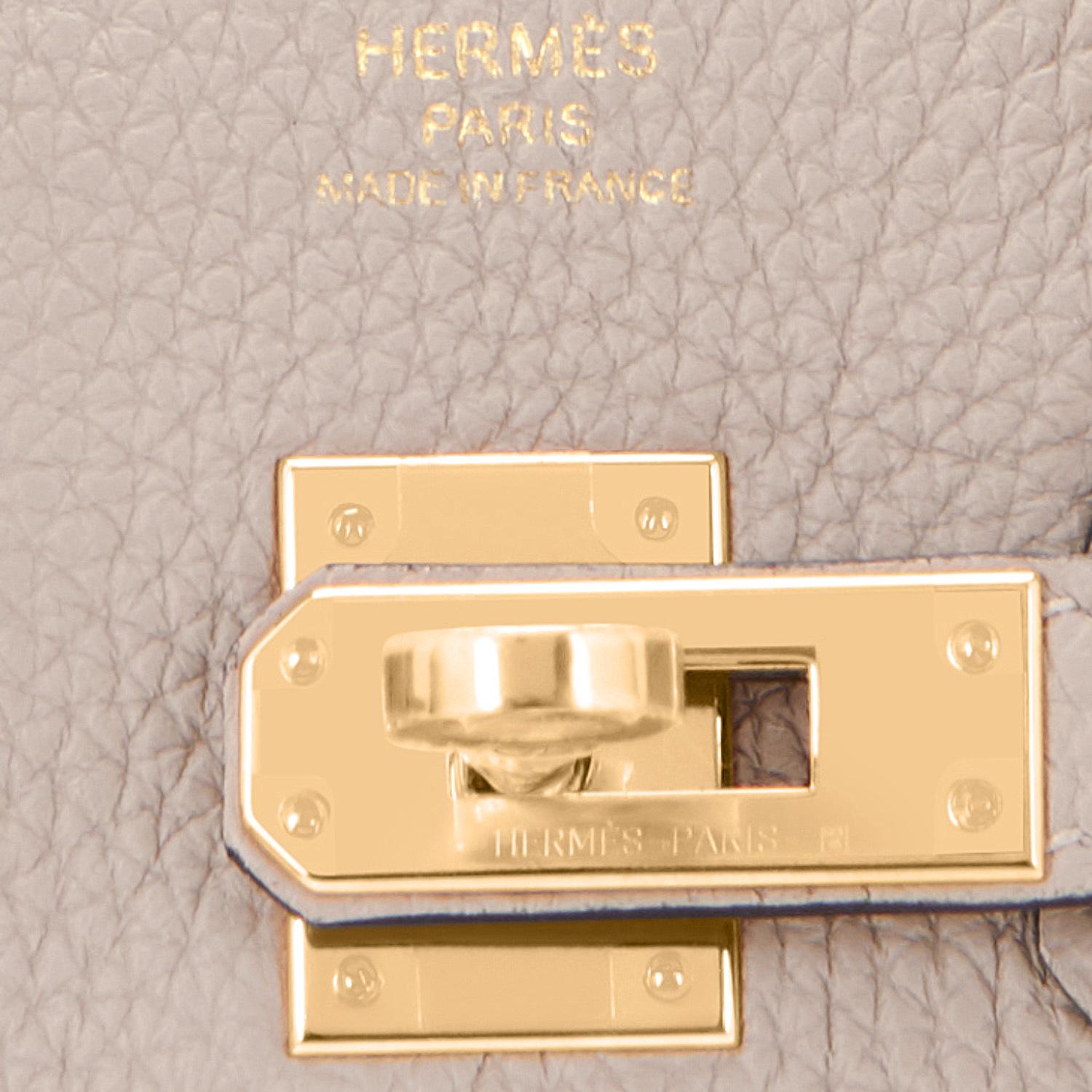 Hermes Birkin 25cm Gris Tourterelle Togo Dove Grey Bag Gold Hardware ULTRA RARE 4