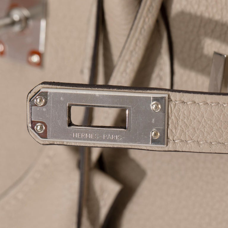 Hermes Birkin 25cm Gris Tourterelle Togo Leather Palladium Hardware For  Sale at 1stDibs