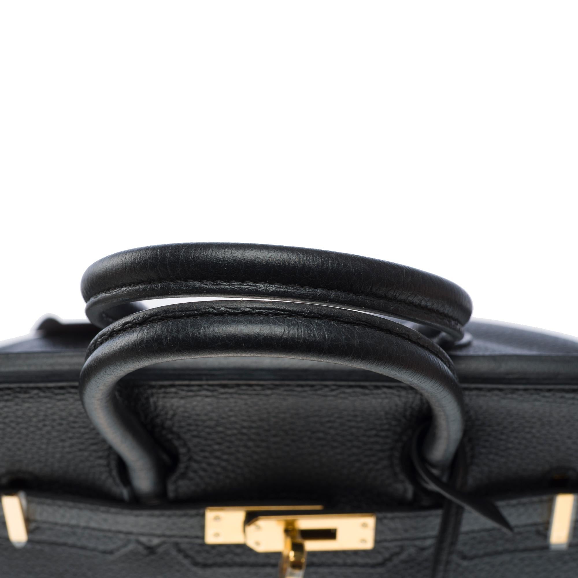 Hermes Birkin 25cm handbag in Black Togo Calf leather, GHW For Sale 5