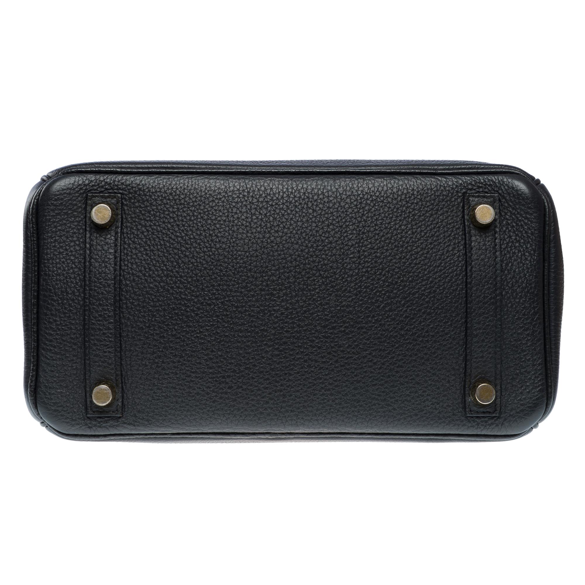 Hermes Birkin 25cm handbag in Black Togo Calf leather, GHW For Sale 6