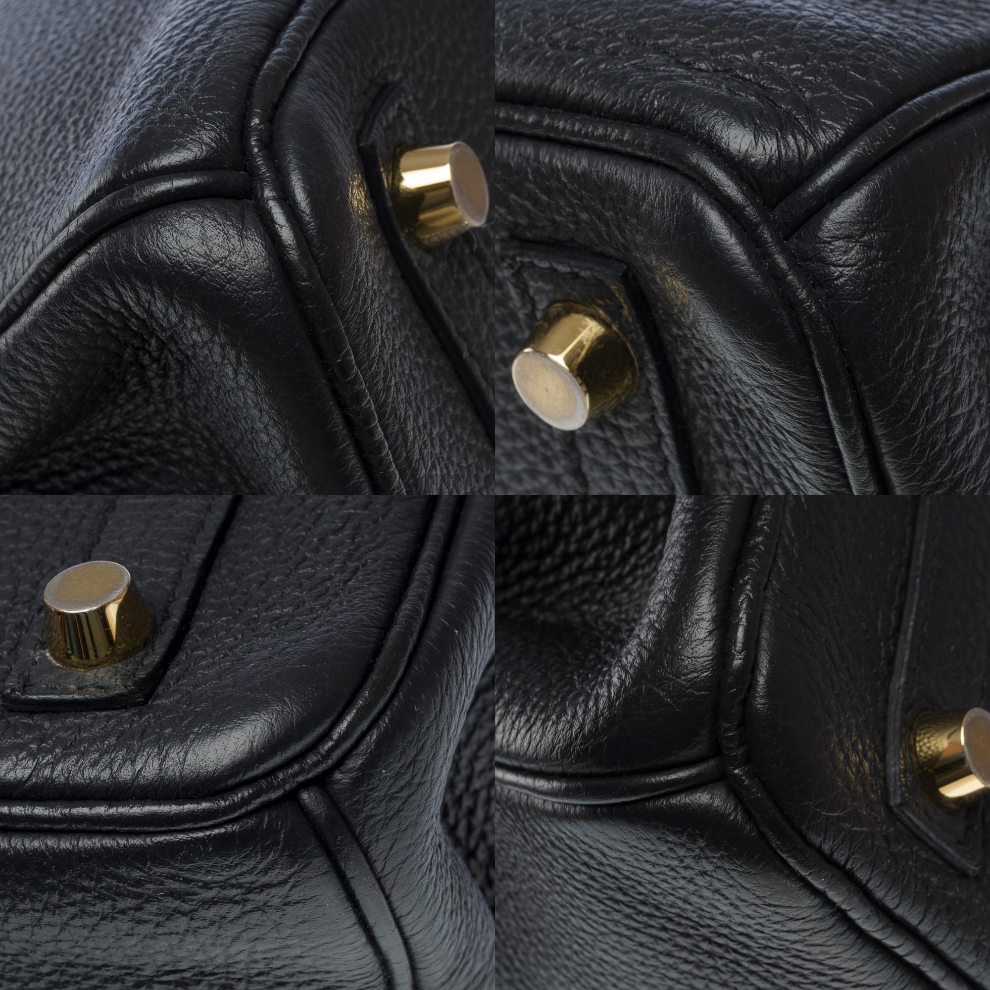 Hermes Birkin 25cm handbag in Black Togo Calf leather, GHW For Sale 7