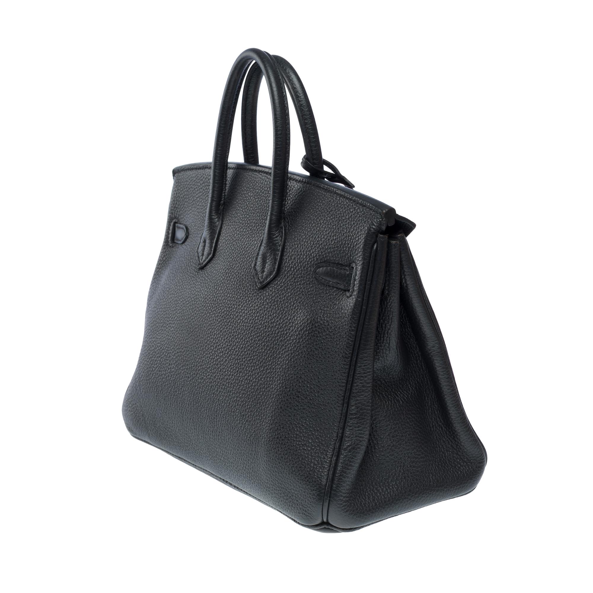 Hermes Birkin 25cm handbag in Black Togo Calf leather, GHW For Sale 1