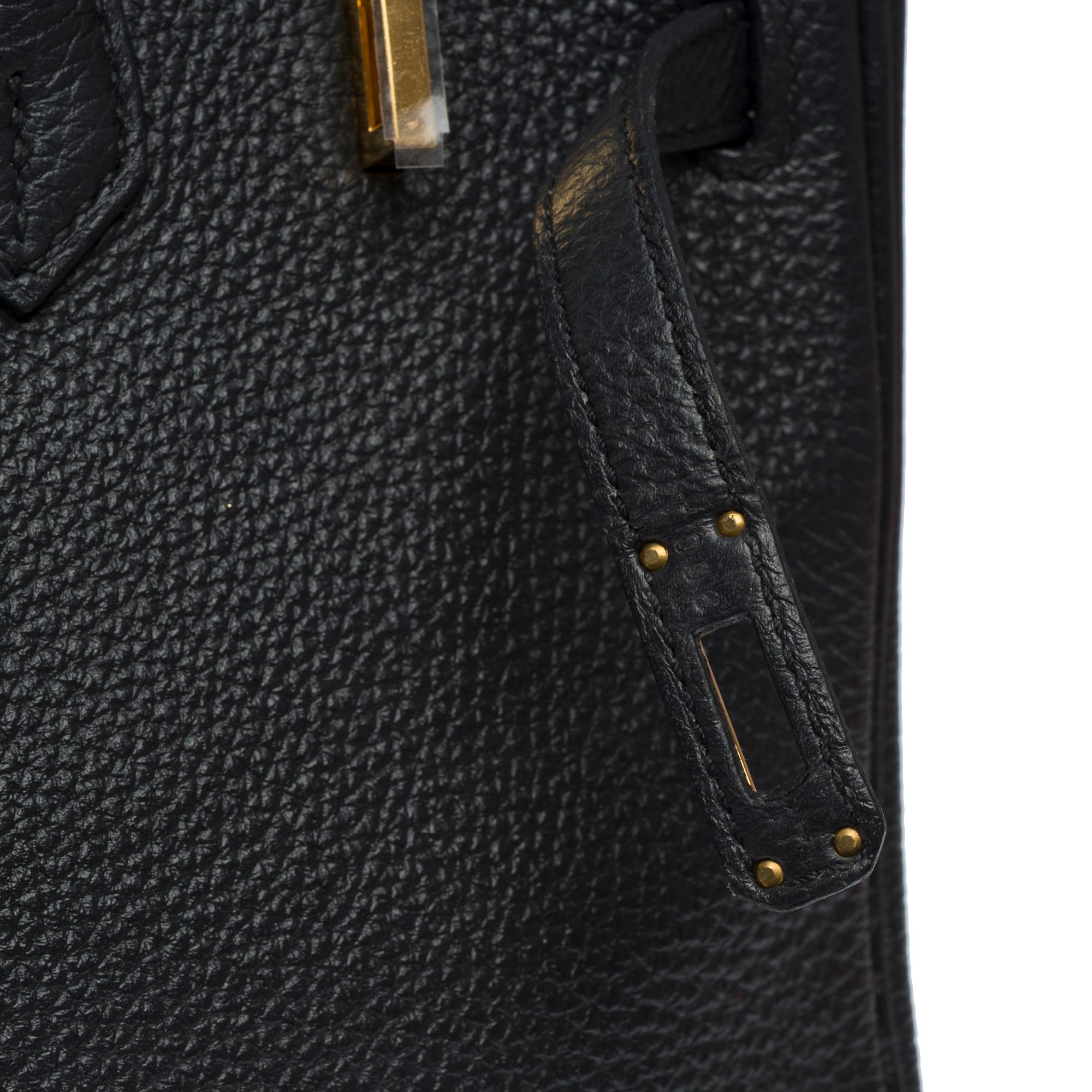 Hermes Birkin 25cm handbag in Black Togo Calf leather, GHW For Sale 3