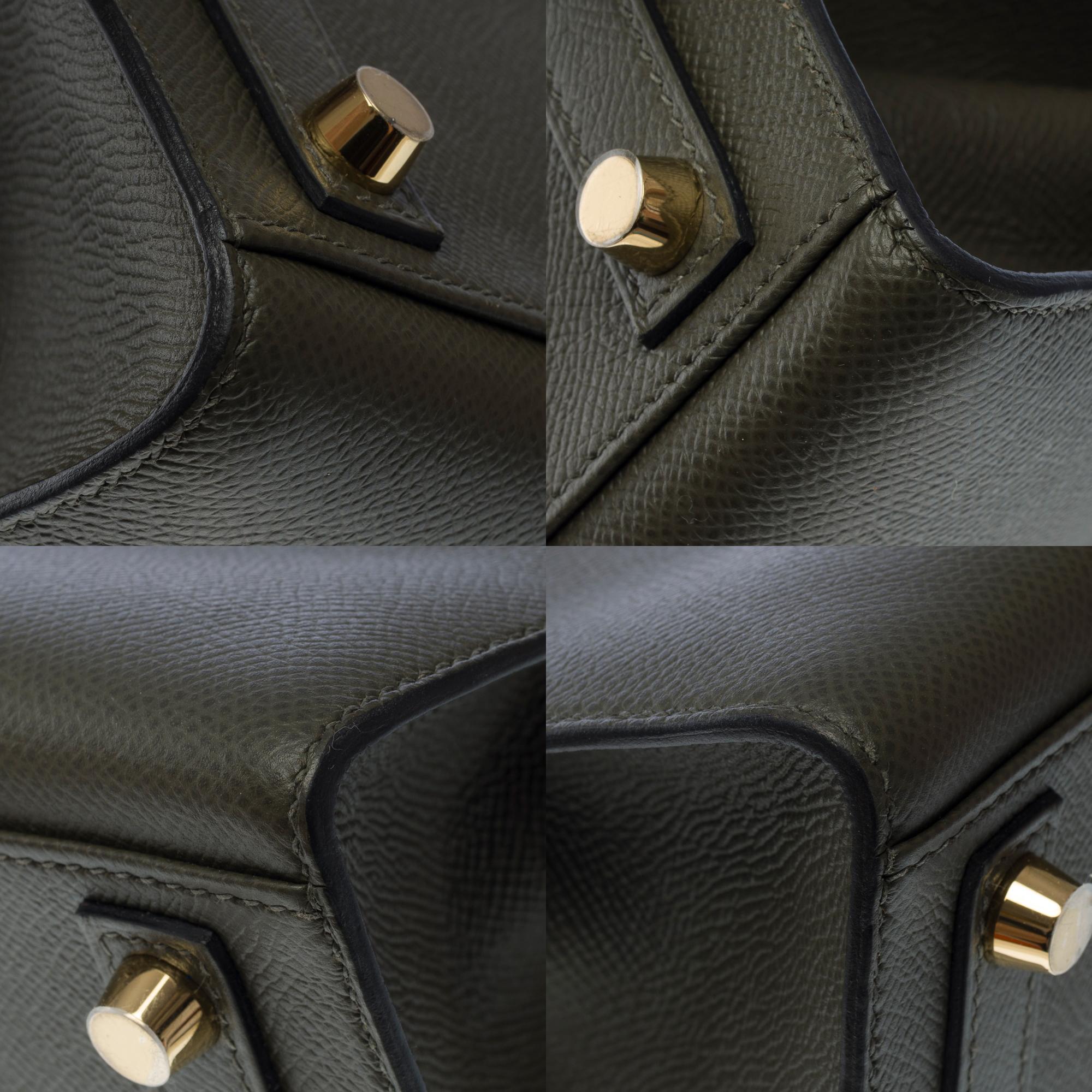 Hermes Birkin 25cm handbag in Vert Amande Epsom Calf leather, GHW For Sale 6