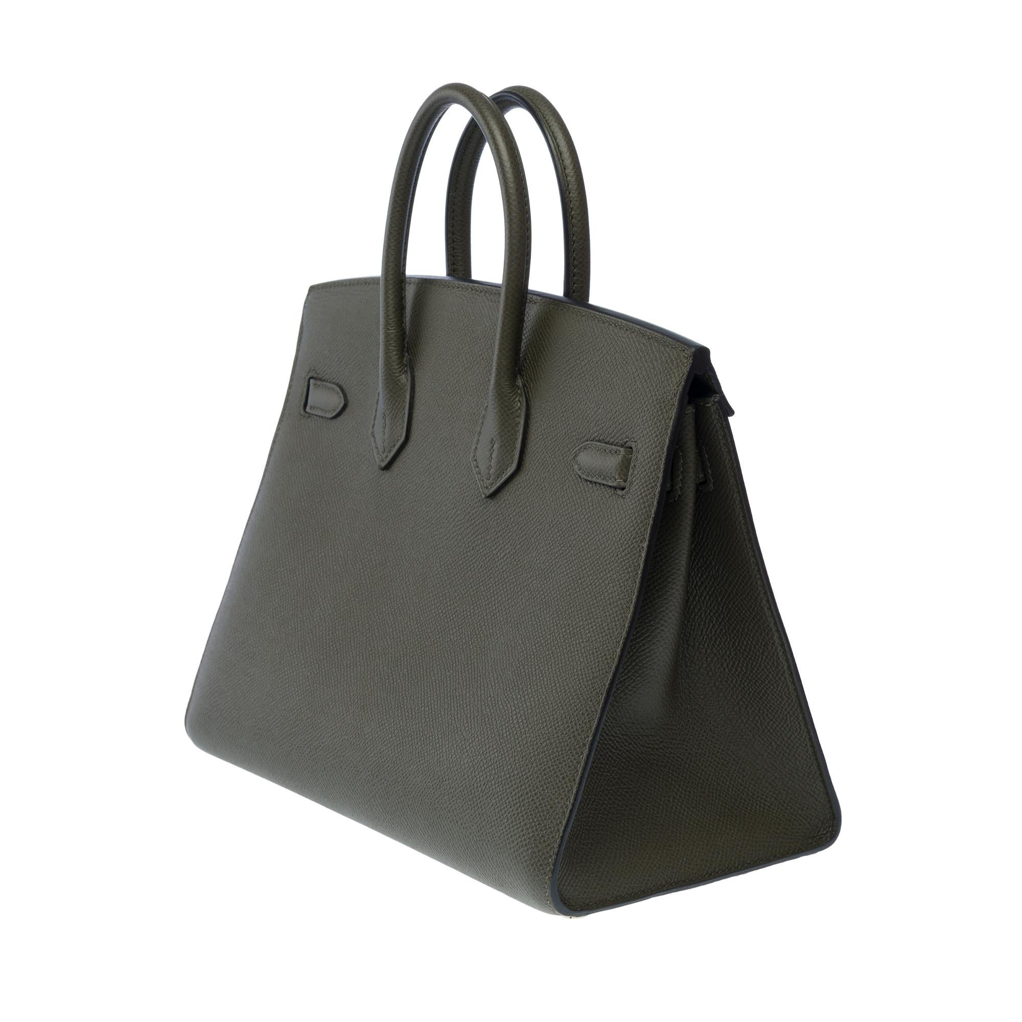 Women's Hermes Birkin 25cm handbag in Vert Amande Epsom Calf leather, GHW For Sale