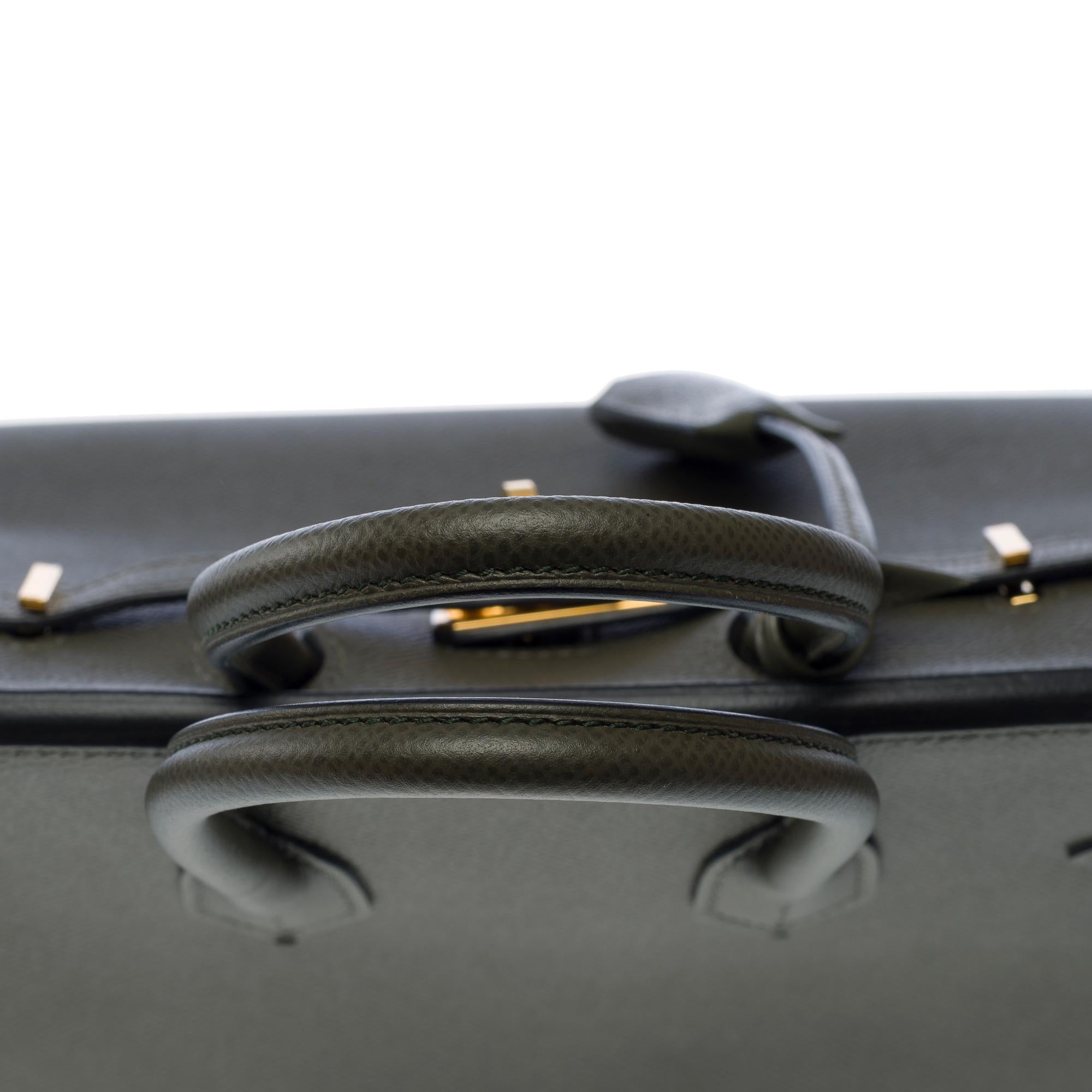 Hermes Birkin 25cm handbag in Vert Amande Epsom Calf leather, GHW For Sale 4