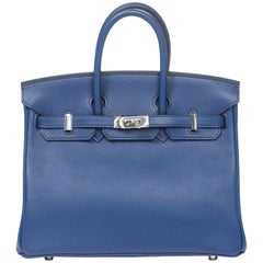 Hermes Birkin 25cm in Blue Saphir calf leather
