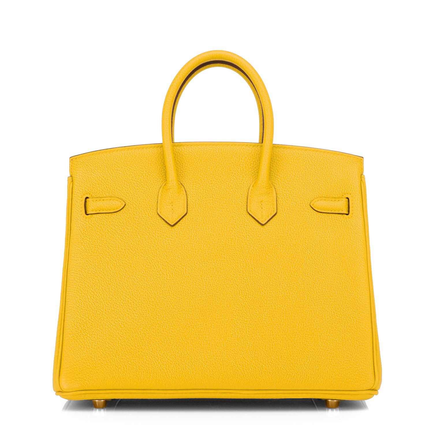 yellow hermes bag