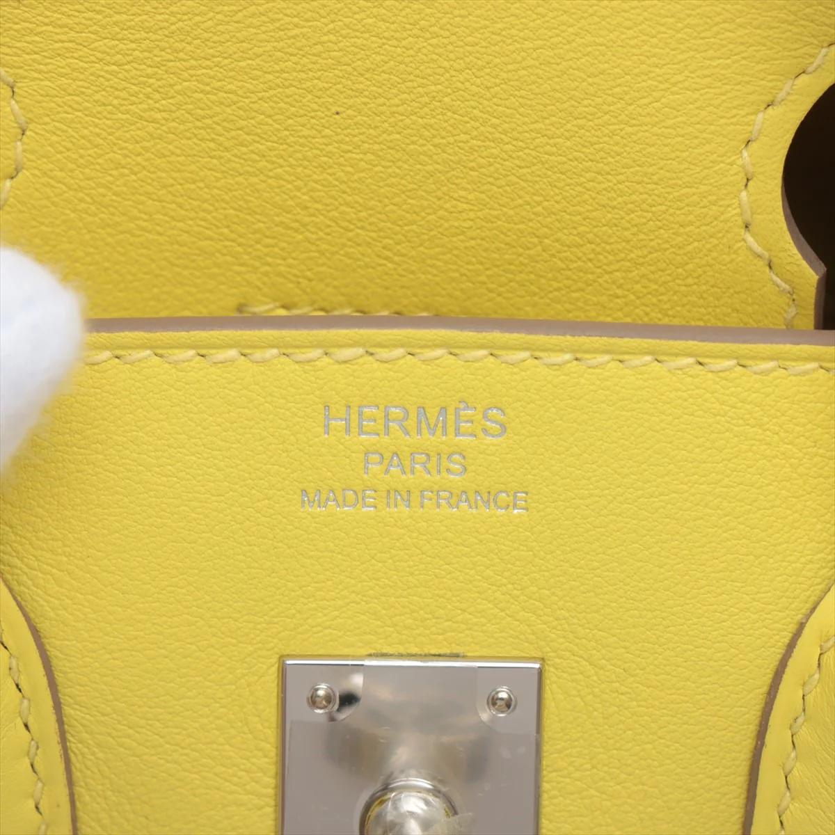 Hermes Birkin 25cm Lime Swift Leather Palladium Hardware For Sale 7