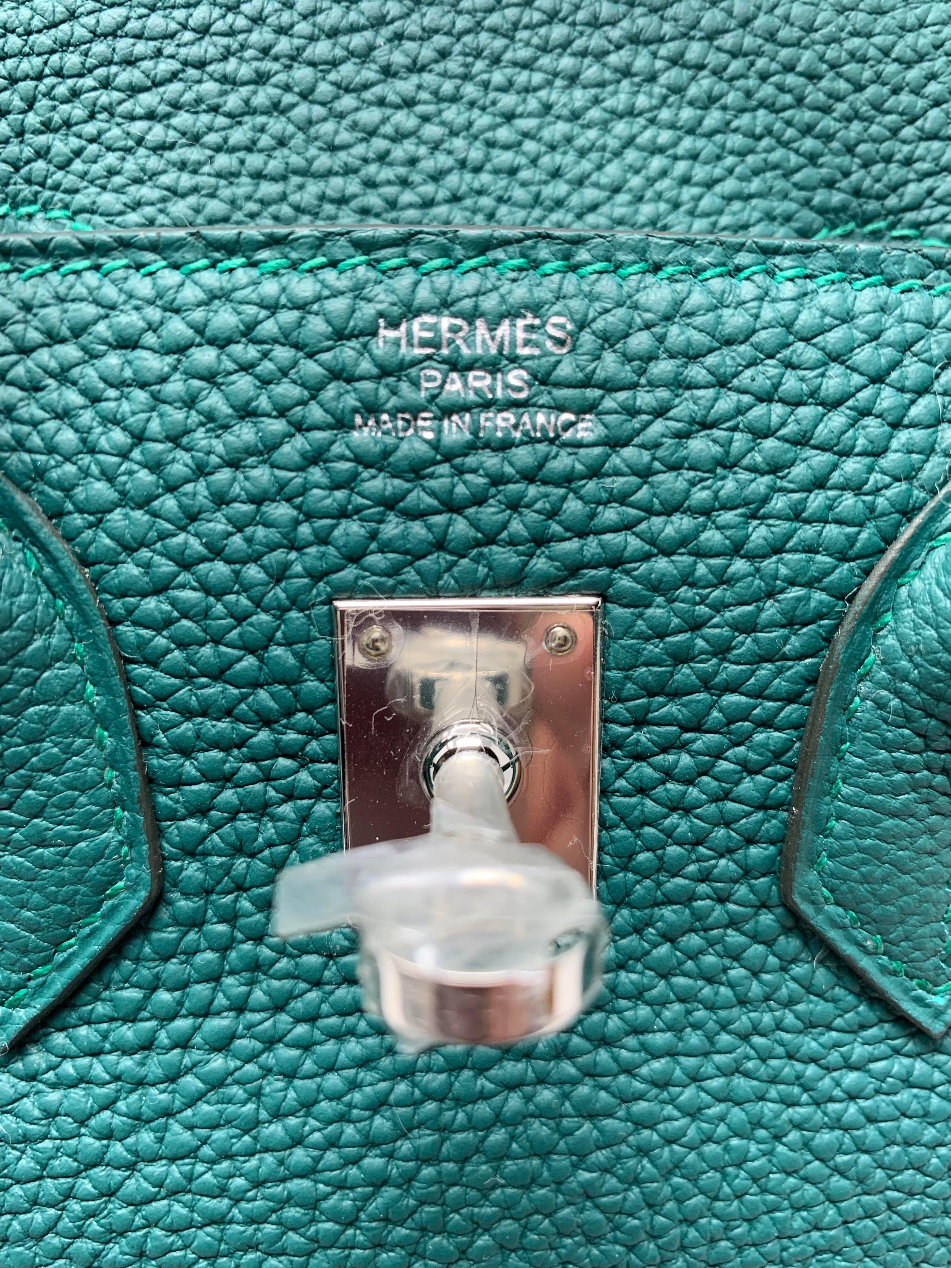 Hermes Birkin 25cm Malachite Green im Angebot 3