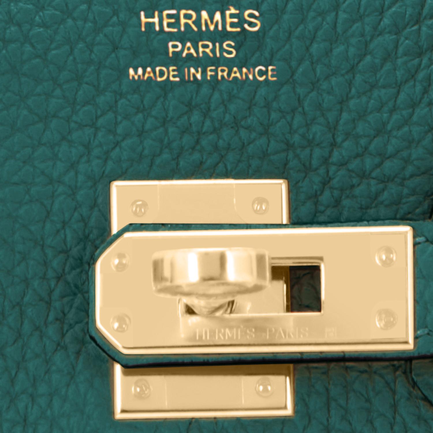 Hermes Birkin 25cm Malachite Jewel Tone Green Gold Hardware Bag Y Stamp, 2020 2