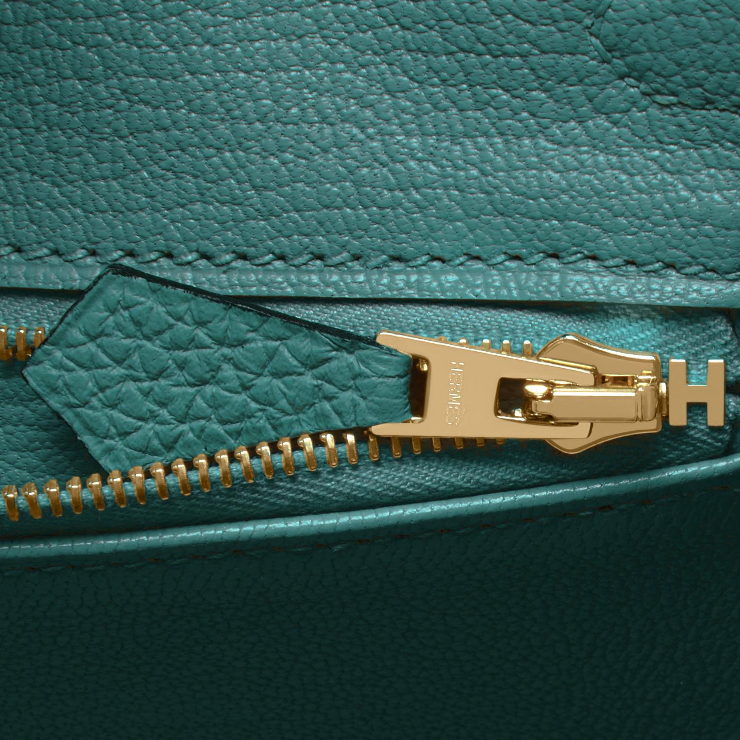 Hermes Birkin 25cm Malachite Jewel Tone Green Gold Hardware Bag Y Stamp, 2020 1