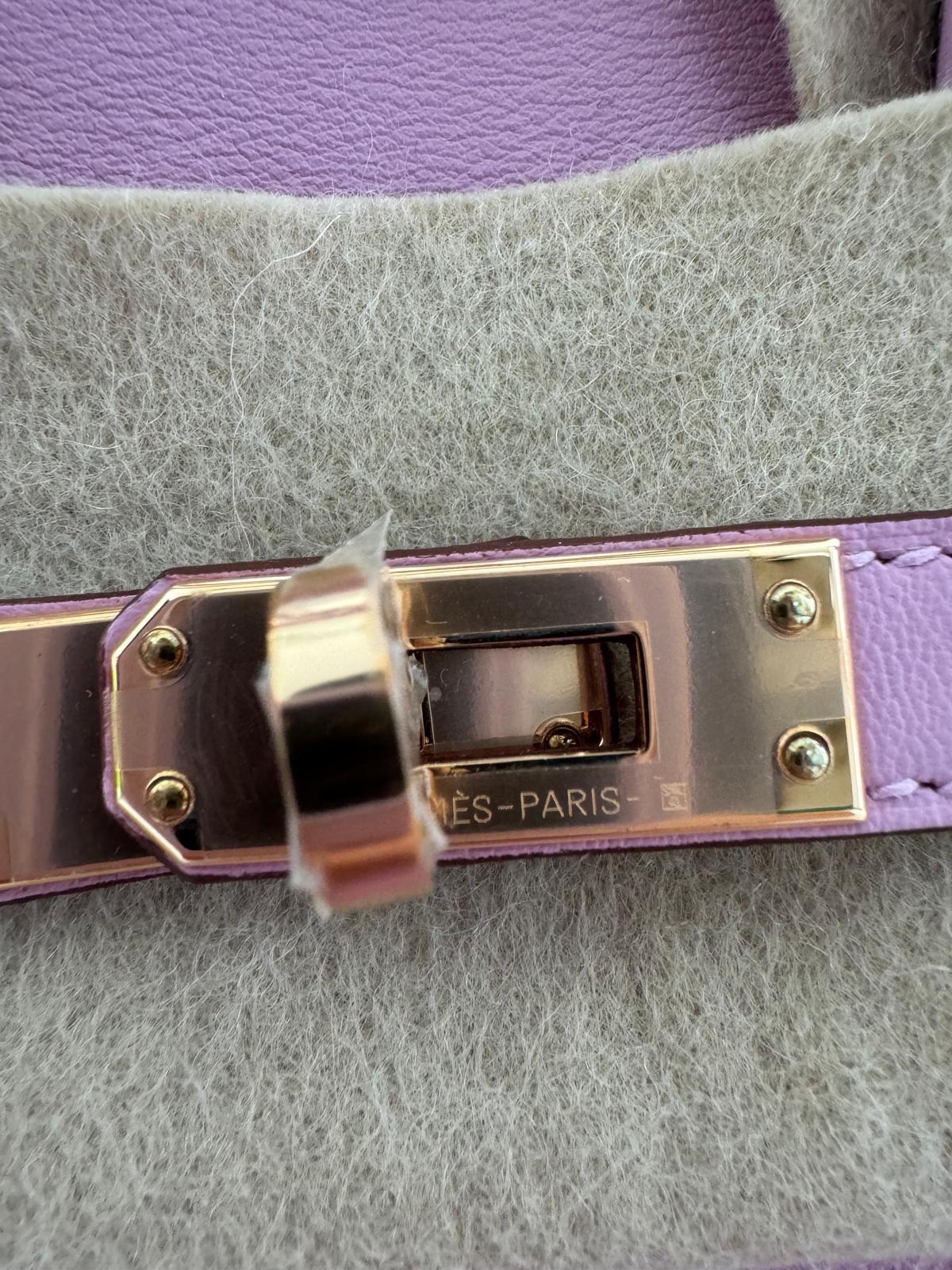 Hermes Birkin 25cm Mauve Sylvestre Swift Leather With Rose Gold Hardware Bag For Sale 3