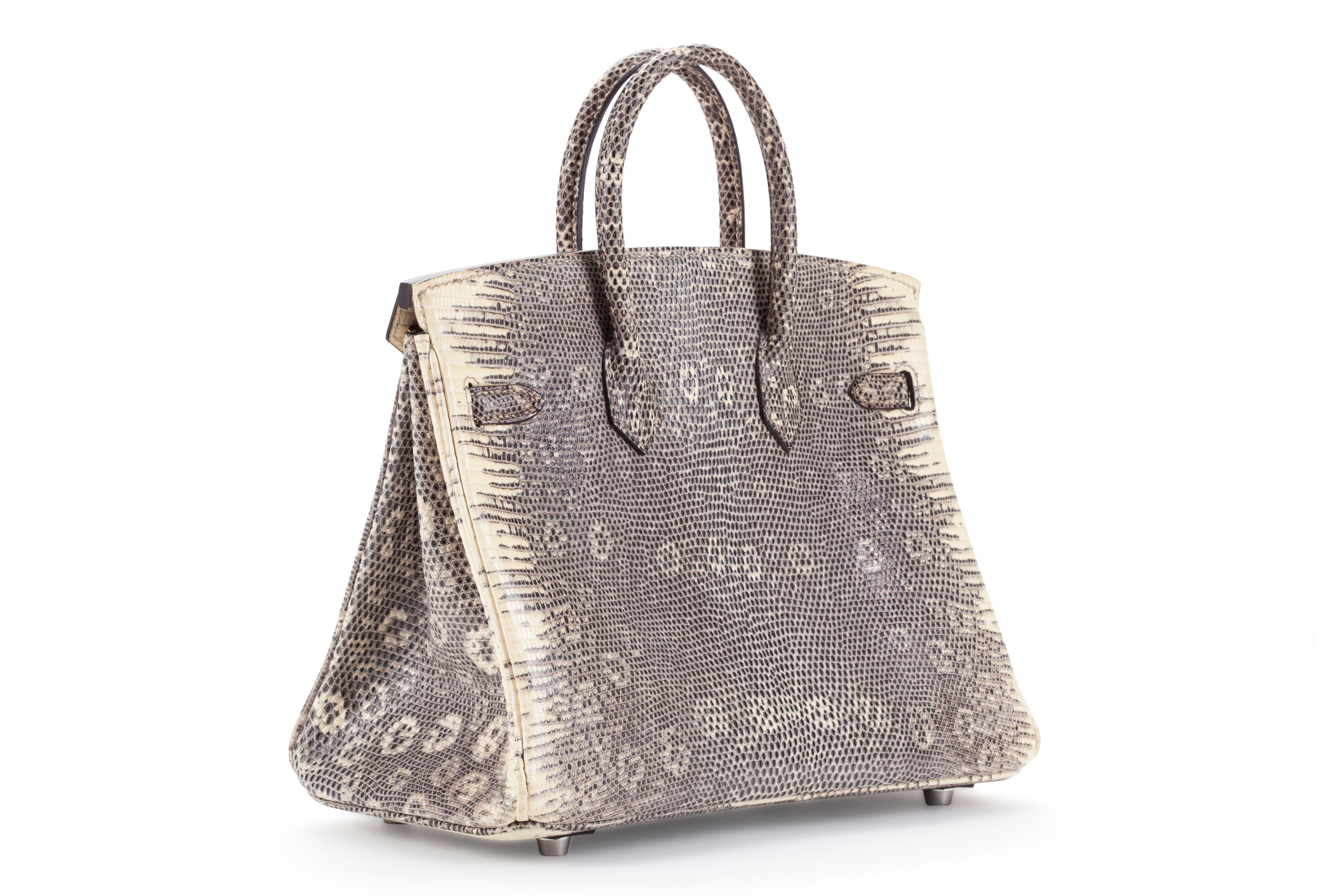 Gray Hermes Birkin 25cm Ombré Lizard with Palladium hardware