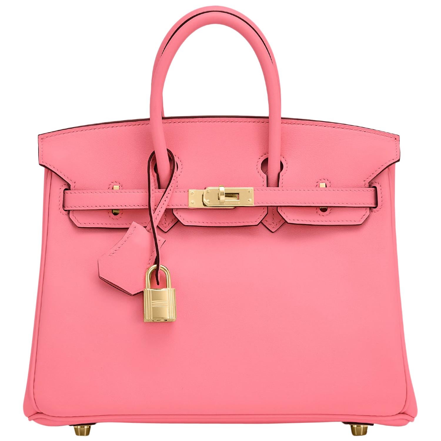 Hermes Rose Sakura Kelly Pochette Bag Swift Palladium Hardware - Chicjoy