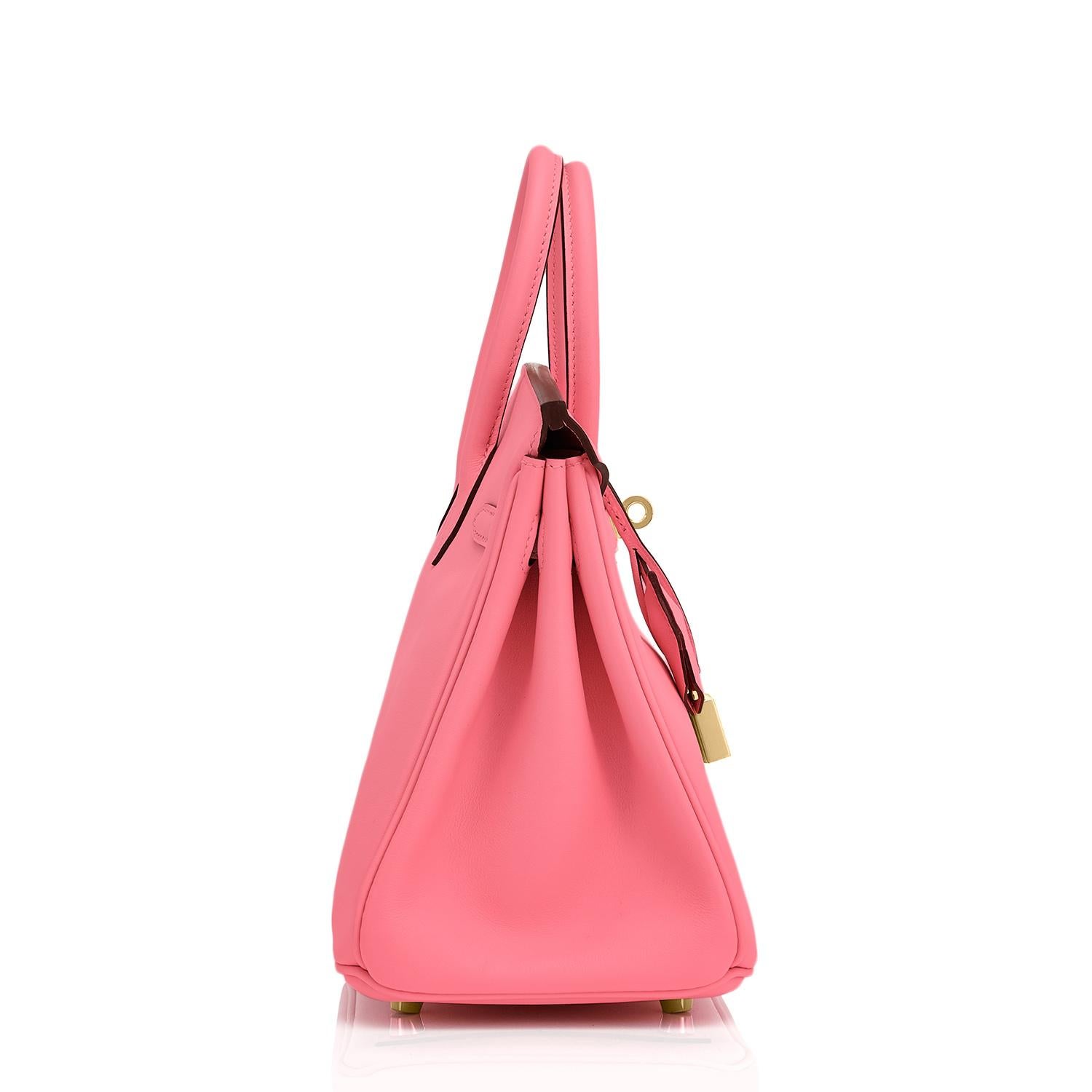 Women's Hermes Birkin 25cm Rose Azalee Gold Hardware Azalea Pink Bag Grail NEW