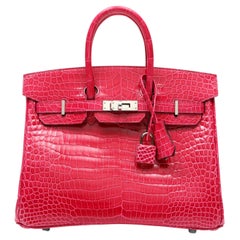 Hermes Birkin 25cm Rose Mexico Porosus Crocodile w/Palladium Hardware