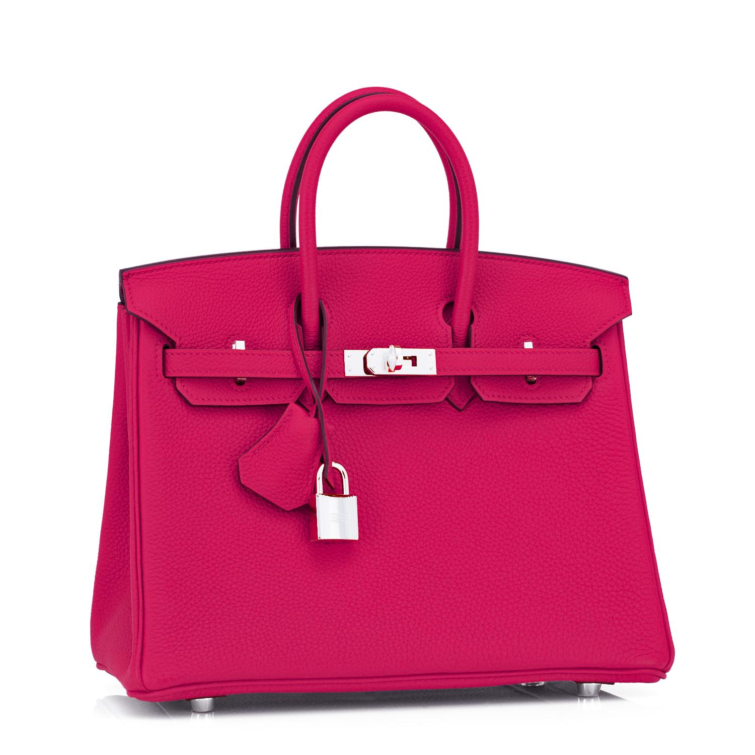 Hermes Birkin 25cm Rose Mexico Togo Pink Palladium Hardware Z Stamp, 2021
Just purchased from Hermes store; bag bears new interior 2021 Z Stamp.
Brand New in Box. Store fresh. Pristine Condition (with plastic on hardware)
Perfect gift!  Comes with