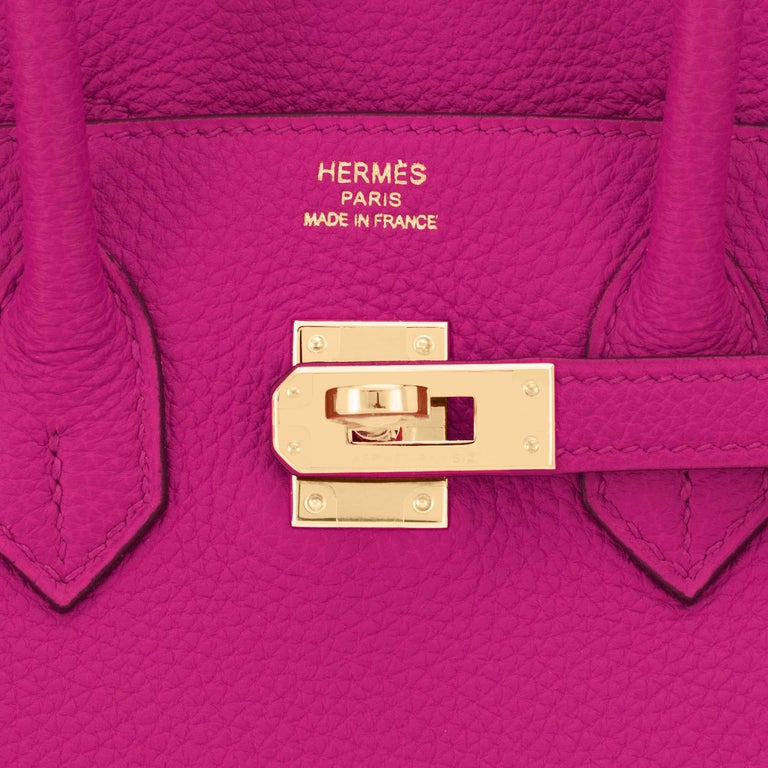 Hermes Birkin HSS 25 Bag Beton w/ Pink Rose Pourpre Brushed Gold