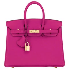 Hermes Birkin 25cm Rose Pourpre Togo Pink Gold Hardware Y Stamp, 2020