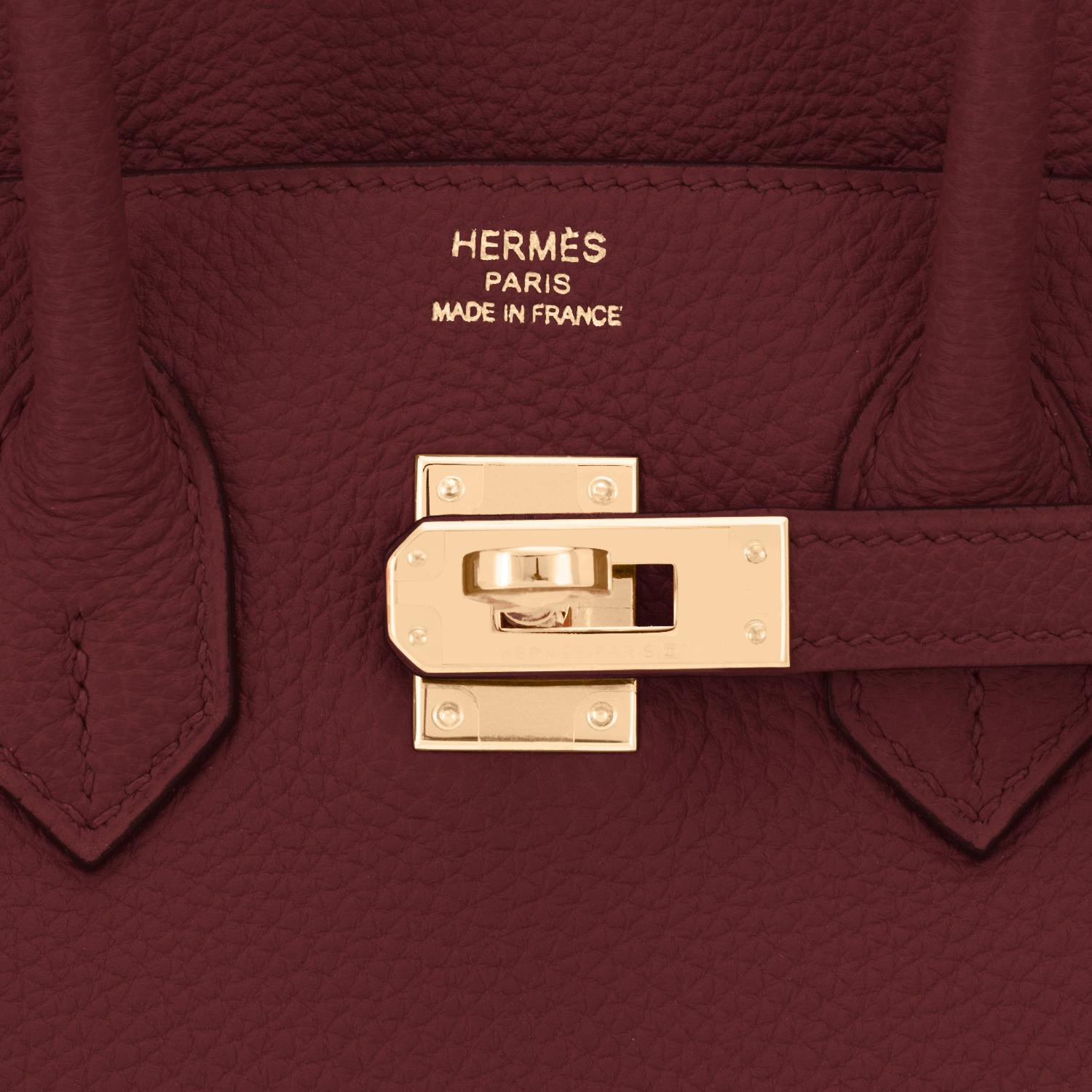 Hermes Birkin 25cm Rouge H Bordeaux Red Gold Hardware Bag Y Stamp, 2020 2