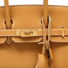 Hermès Birkin 25cm Sable Togo Leather w Gold Hardware