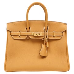 Hermès Birkin 25cm Sable Togo Leather w Gold Hardware