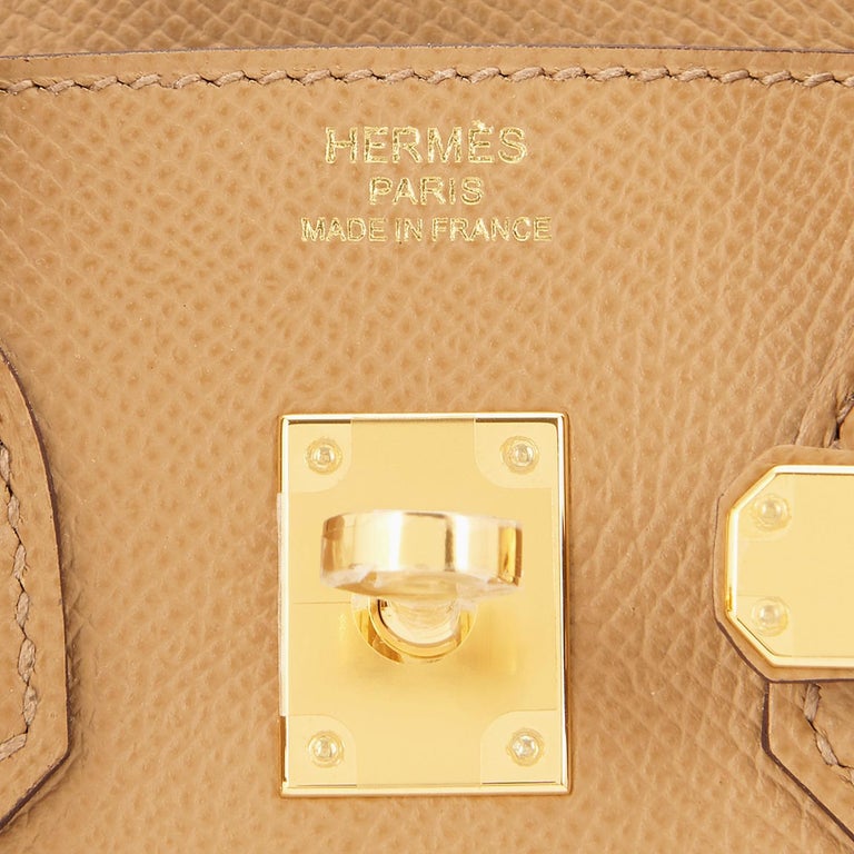 Hermes Birkin 25cm Sellier Biscuit Veau Madame Gold Hardware Z Stamp, 2021 RARE For Sale 7
