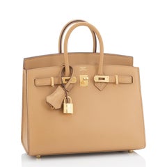 Hermes Birkin 25cm Sellier Biscuit Veau Madame Gold Hardware Z Stamp, 2021 RARE