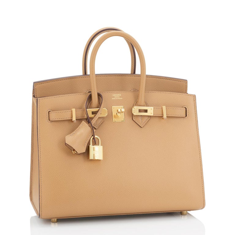 Hermes Birkin Sellier Bag Biscuit Epsom With Gold Hardware 25