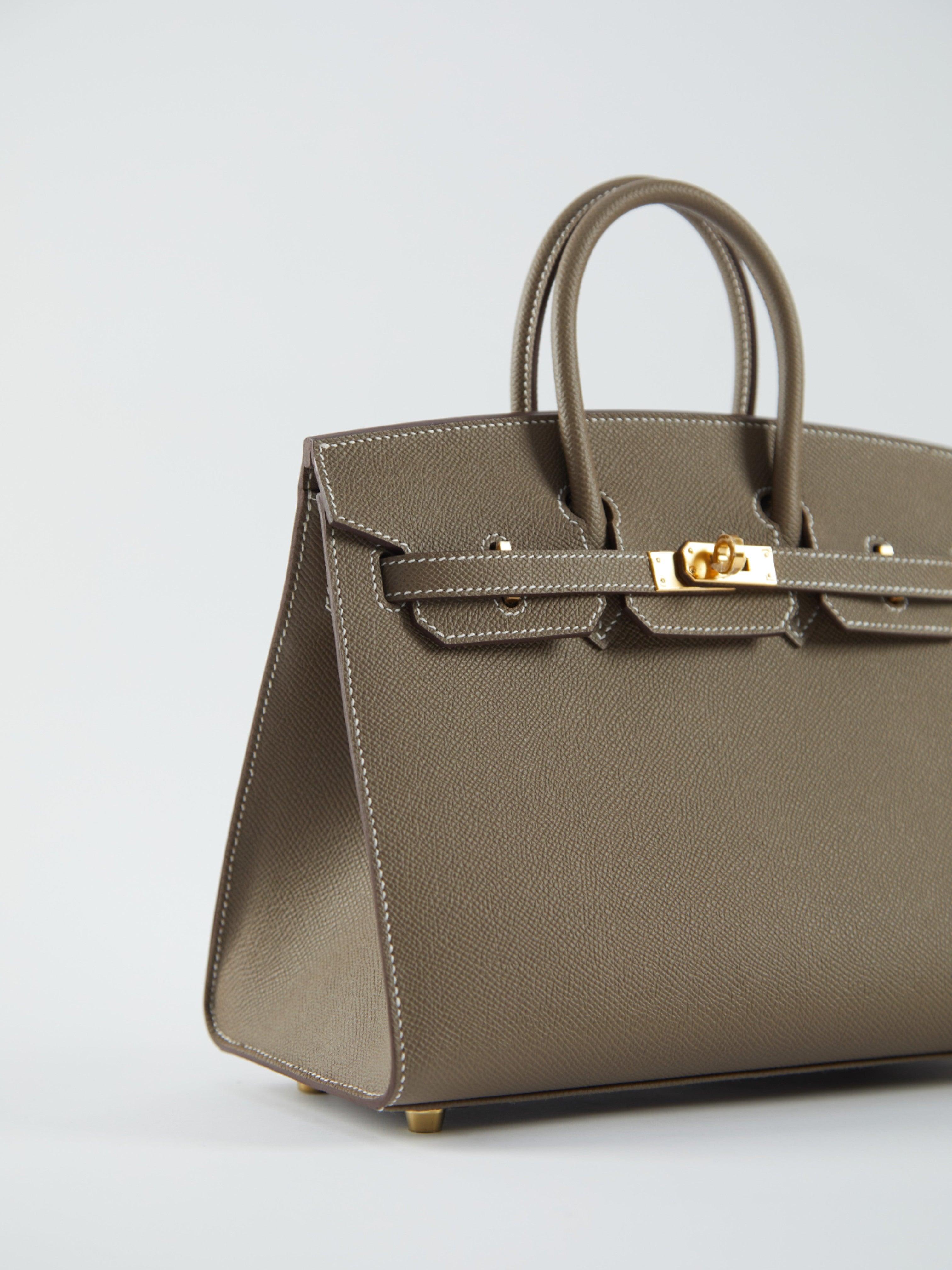 Brown HERMÈS BIRKIN 25CM SELLIER ETOUPE Epsom Leather with Gold Hardware