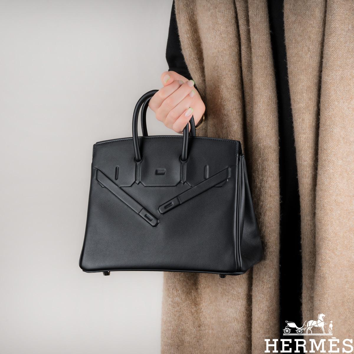 Hermès Birkin 25cm Schatten Schwarz Swift PHW im Angebot 5