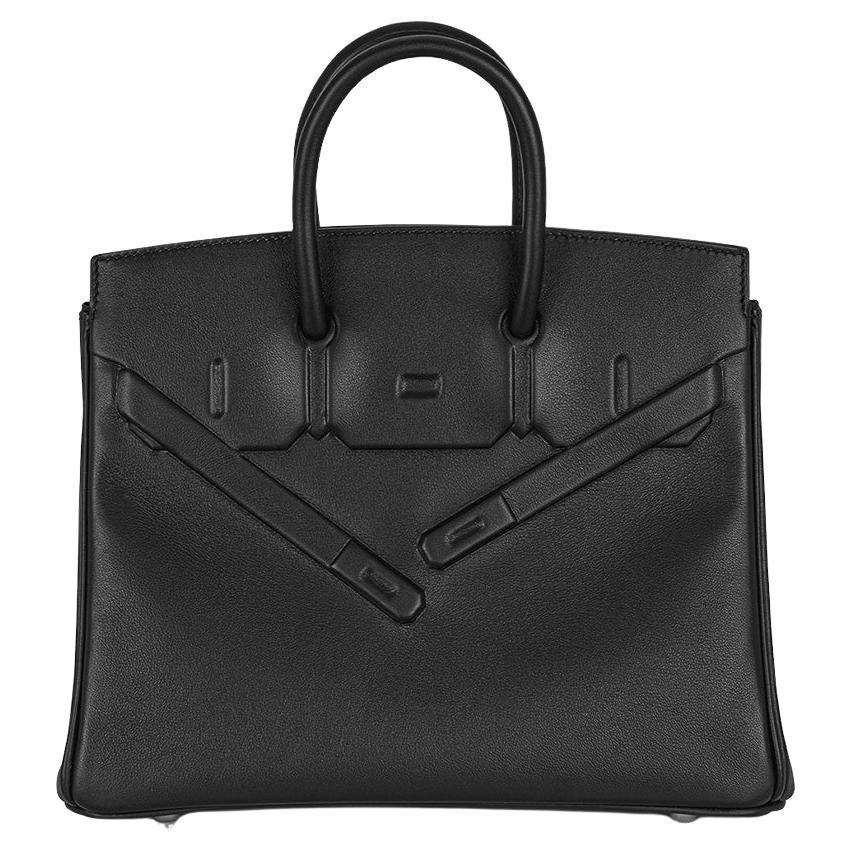 Hermès Birkin 25cm Shadow Black Swift PHW For Sale