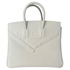 Hermès Birkin 25cm Shadow Mushroom Creamy White  Swift PHW