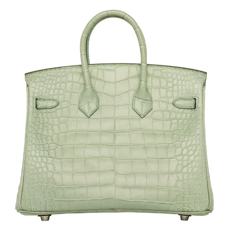 🐊🌹 Hermès 25cm Birkin Rose Extreme Matte Alligator Palladium