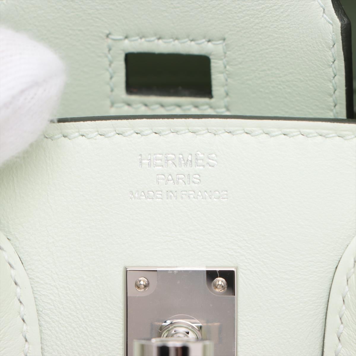 Hermes Birkin 25cm Vert Fizz Swift Leather Palladium Hardware en vente 6