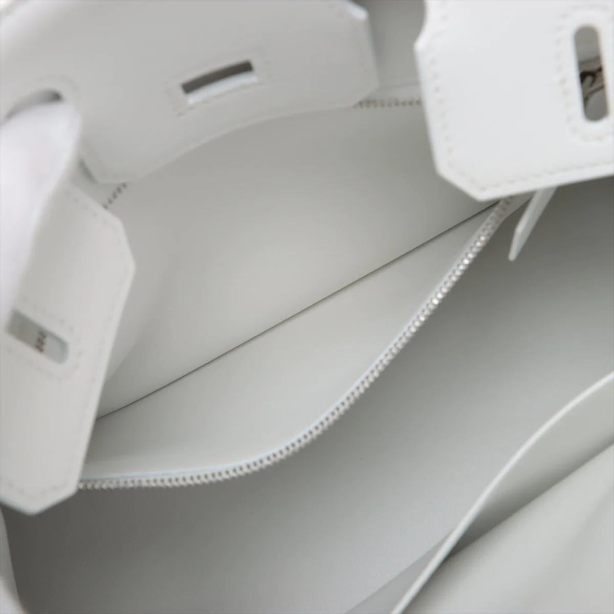 Hermes Birkin 25cm White Swift Leather Palladium Hardware For Sale 6