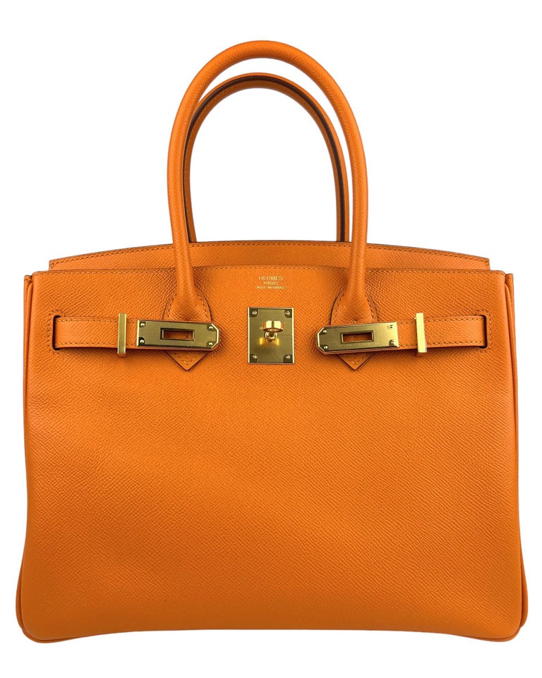 Hermes Birkin 30 Bag Abricot Gold Hardware Epsom Leather New w